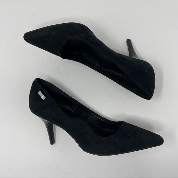 Calvin Klein Shoes Pumps Nitza Black Suede Women's Size 7.5 Heel 3" - Picture 4 of 10